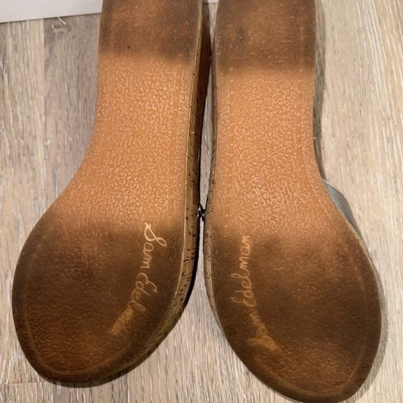 Sam Edelman Slip On Open Toe Sie 7.5M EUR 38 Silver Solid Wedges Women's - Picture 10 of 16